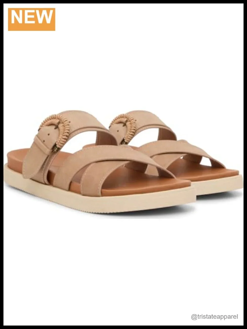 Nubuck Platform Slide Sandals Open Round Toe Casual